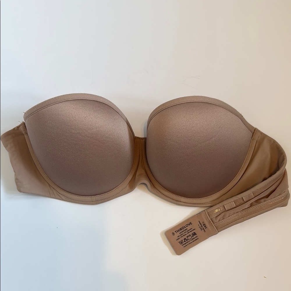 ThirdLove Tan Seamless Strapless Bra Molded Cups
